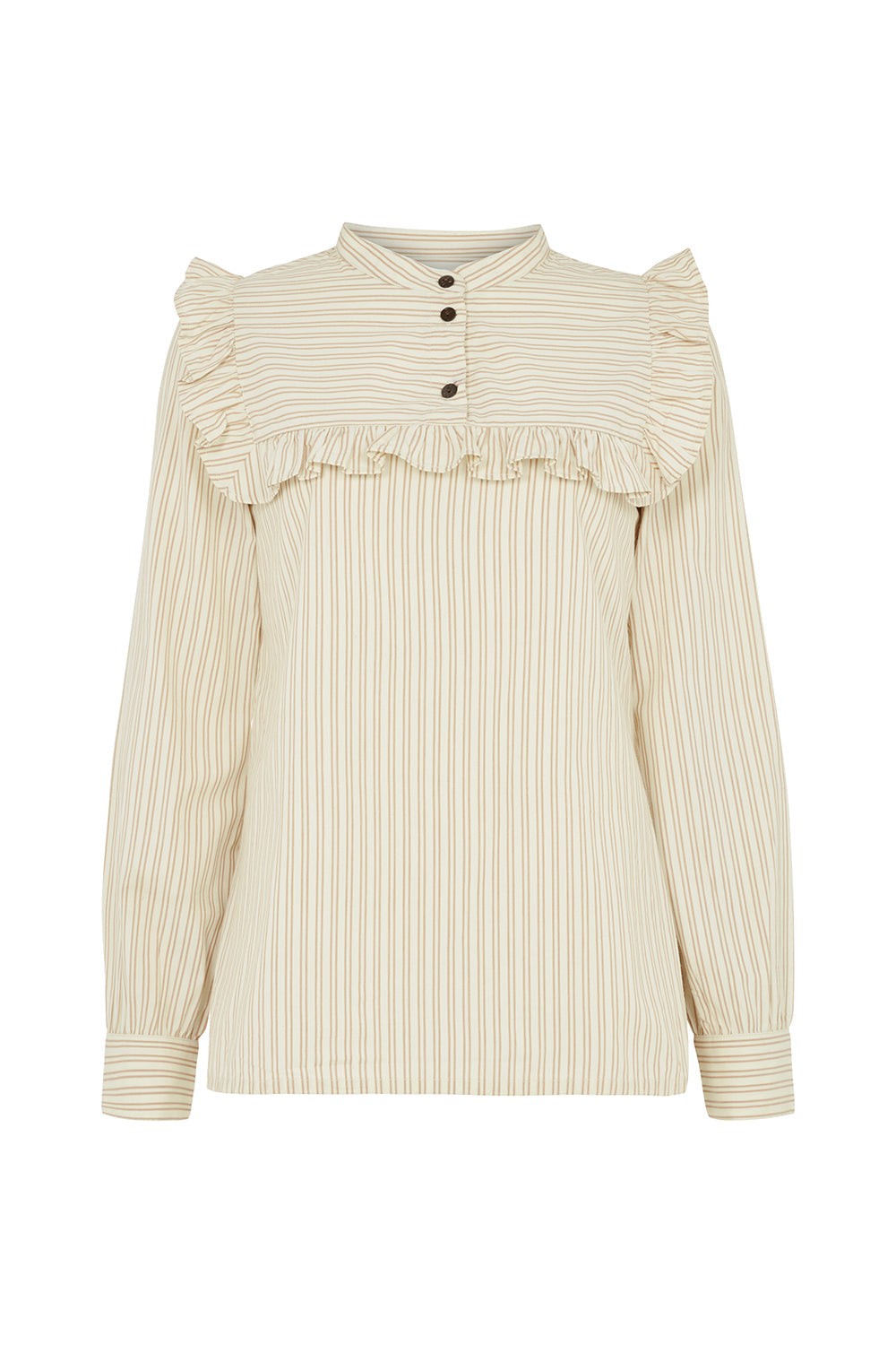 Blouse écrue rayée en coton bio - alix