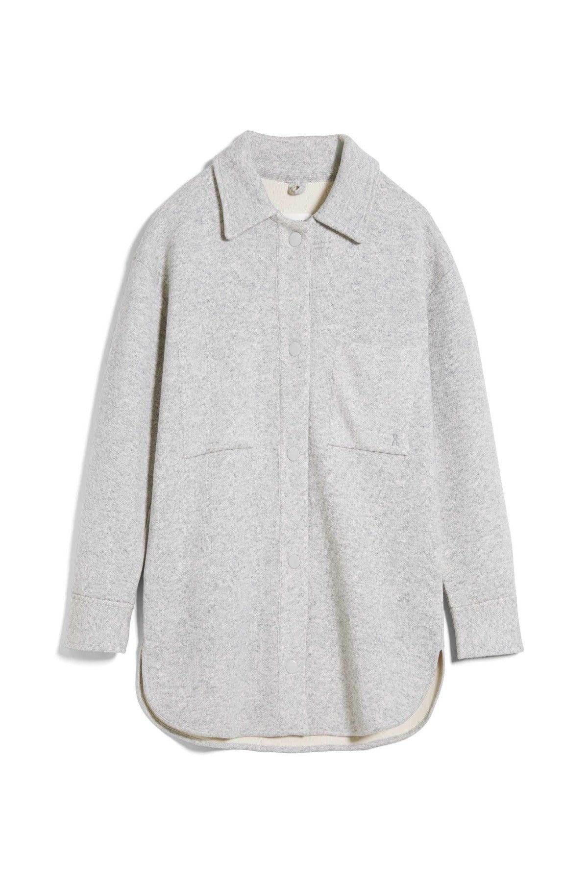 Veste en coton et laine bio | Gris clair "almaraa soft light grey melange oatmilk"