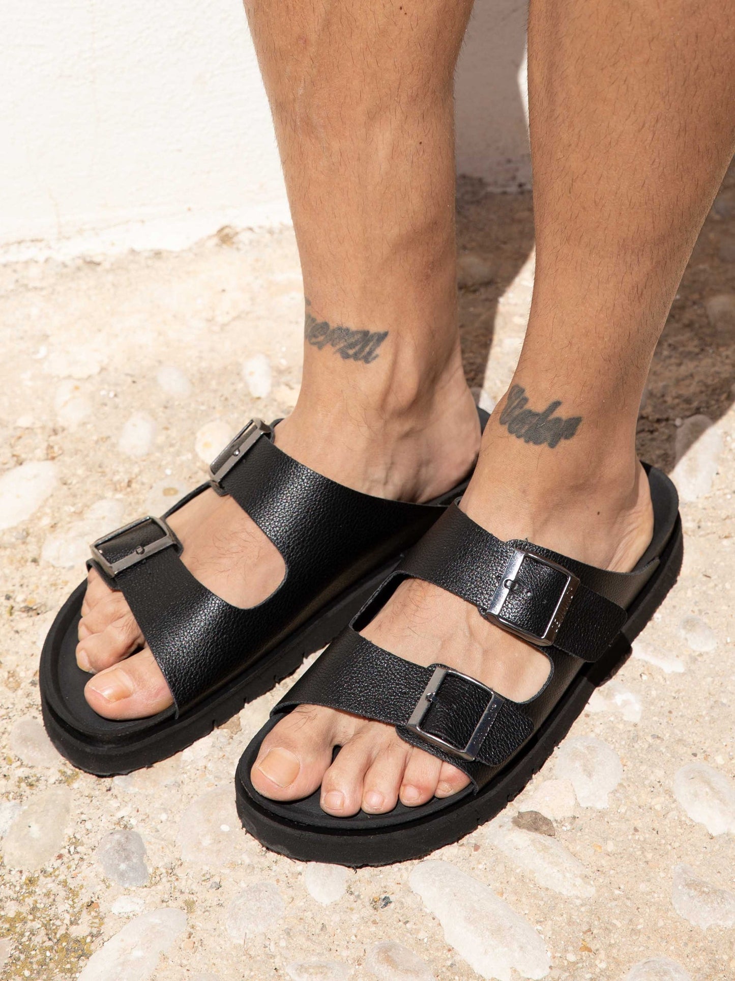 Sandales noires en recyclé - hawaii alpaca black