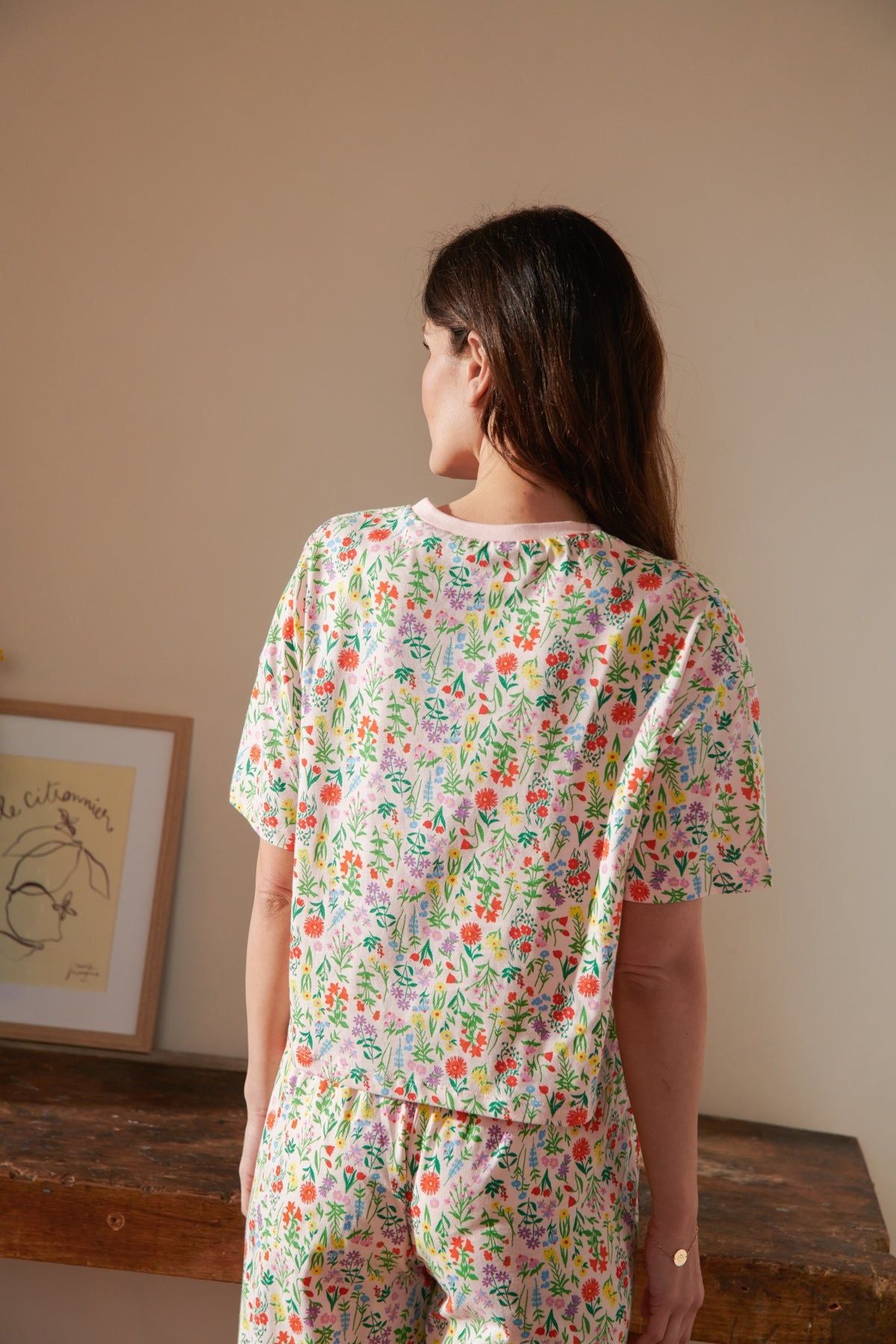 Pyjama long coton bio | pampa rose | Rose