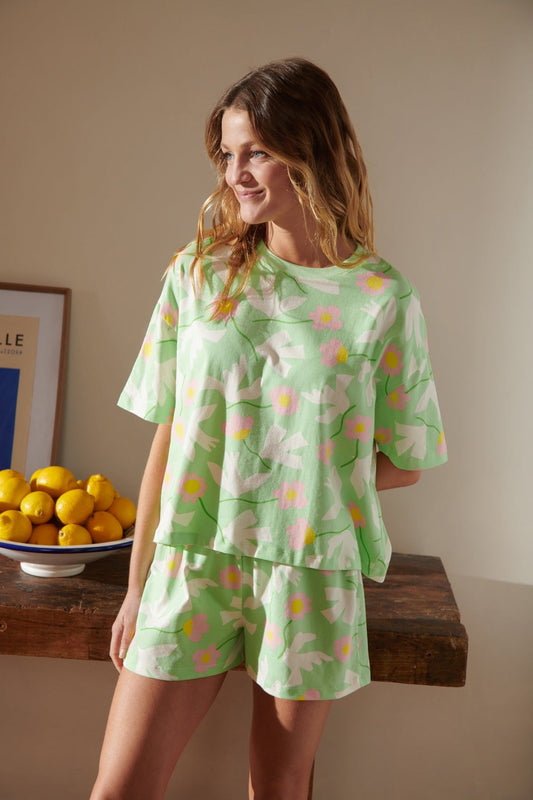 Pyjama en coton bio | bird vert | Vert