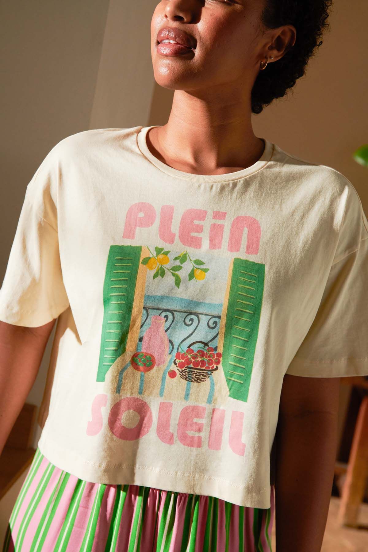 T-shirt coton bio | plein soleil - blanc  | Blanc