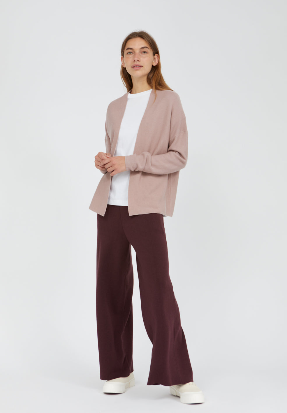 Gilet vieux rose en tencel et coton bio - ANABELLAA