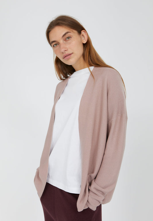 Gilet vieux rose en tencel et coton bio - ANABELLAA