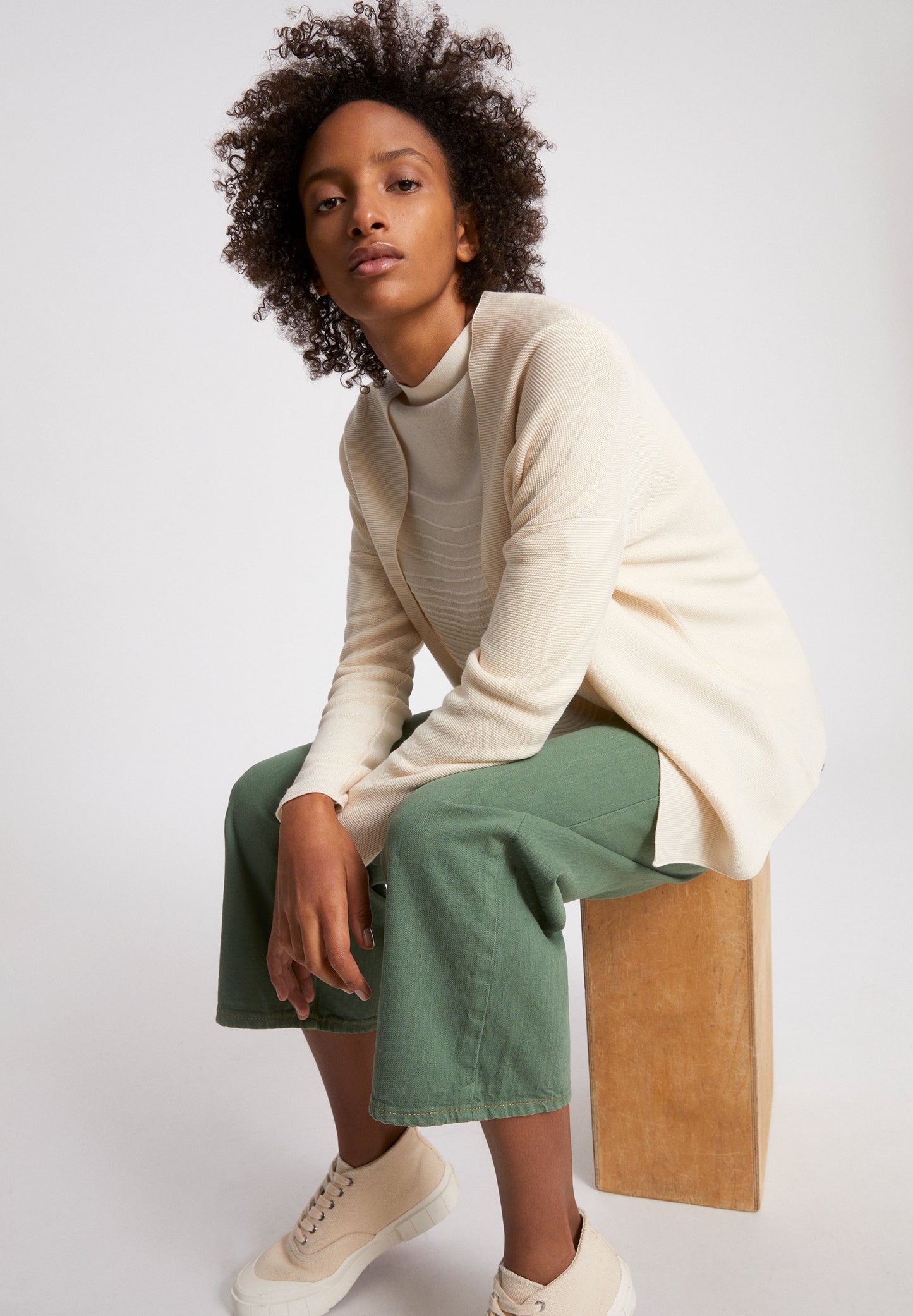 Gilet crème en tencel et coton bio - ANABELLAA