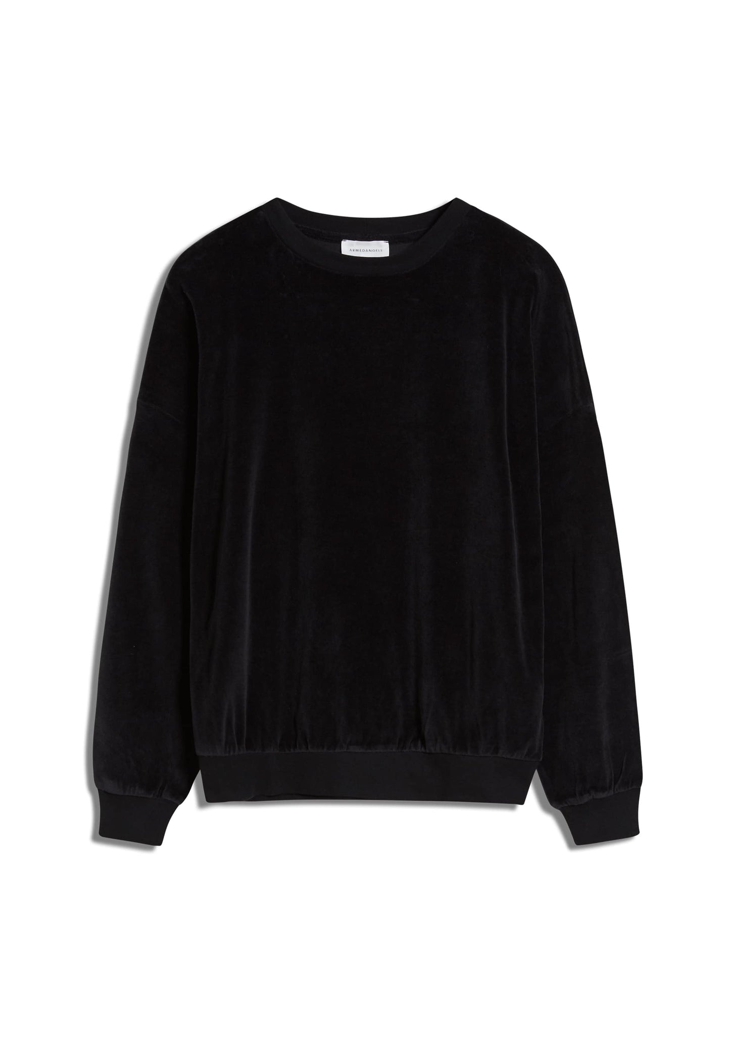 Sweatshirt en velours noir en coton bio - andaa black
