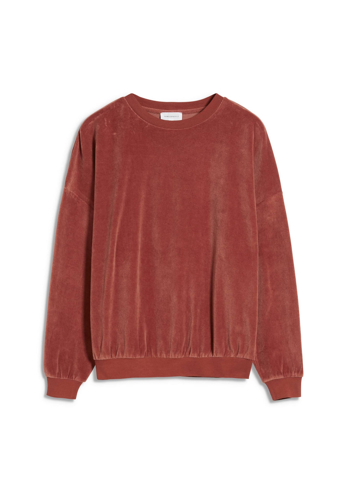 Sweatshirt velours vieux rose en coton bio - andaa copper glow