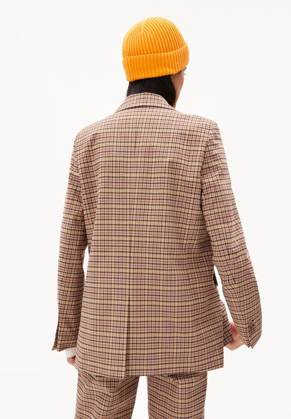Blazer à carreaux en coton mélangé - andreaa tartan kitt-fudge