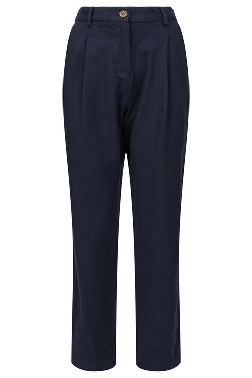 Pantalon cigarette marine en coton bio - annis twill trousers navy