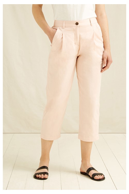 Pantalon cigarette rose en coton bio - Anwen
