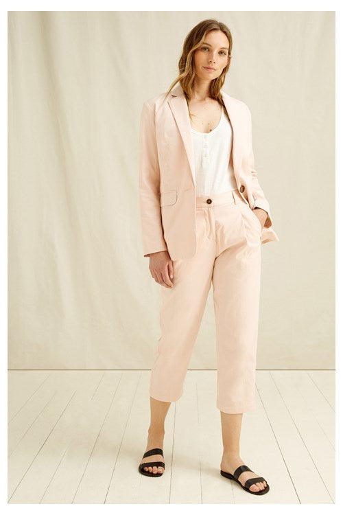 Pantalon cigarette rose en coton bio - Anwen