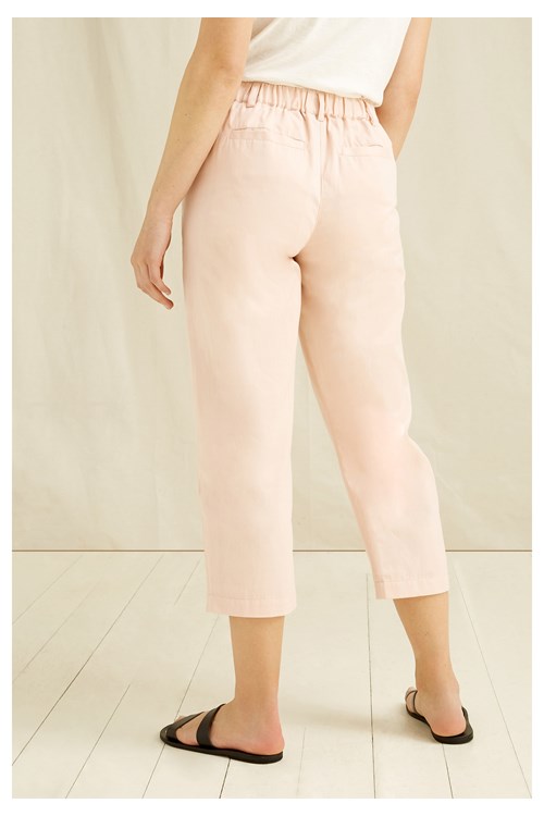 Pantalon cigarette rose en coton bio - Anwen