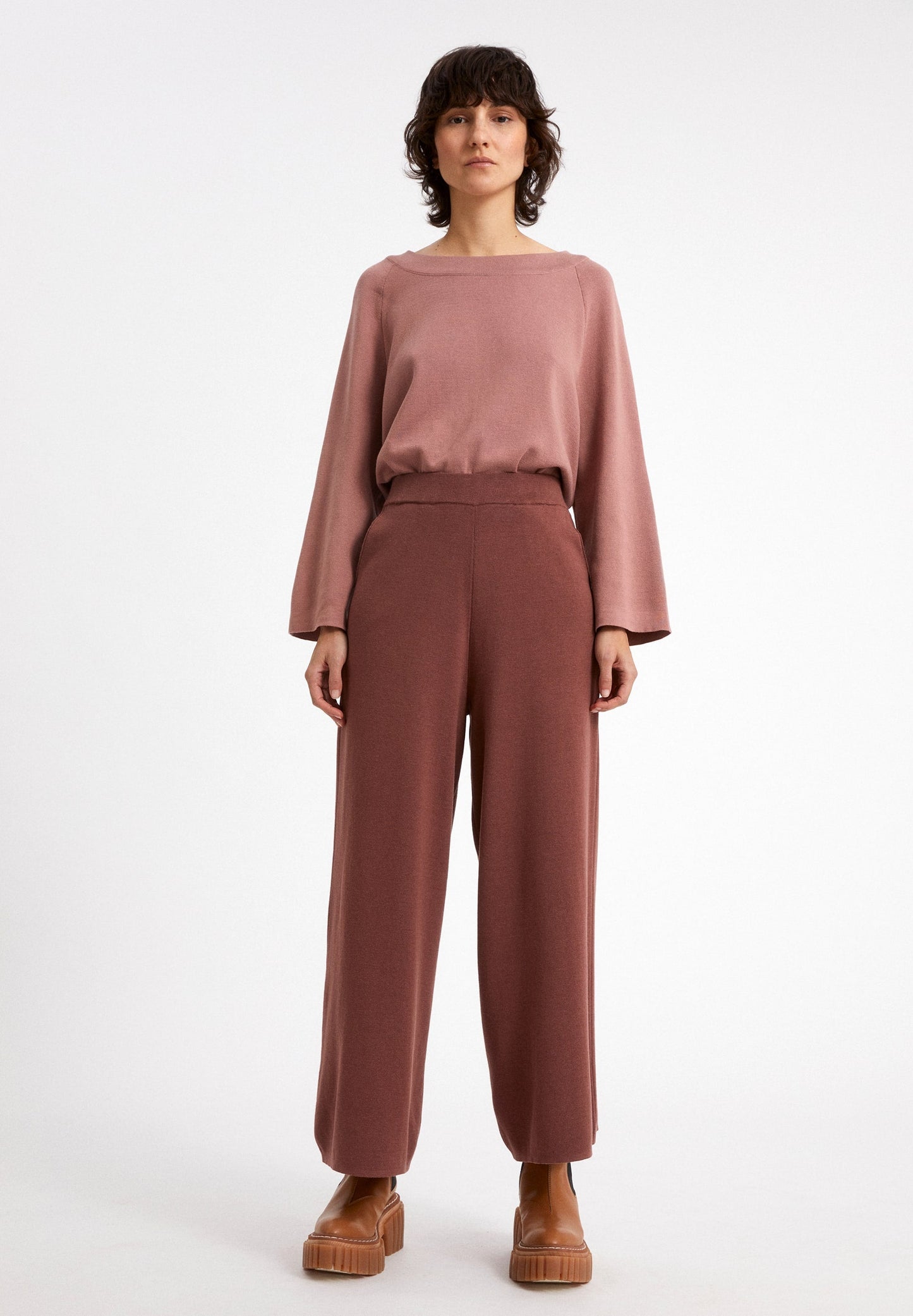 Pantalon ample vieux rose en tencel et coton bio - APAANIA SOFT Dusty rose