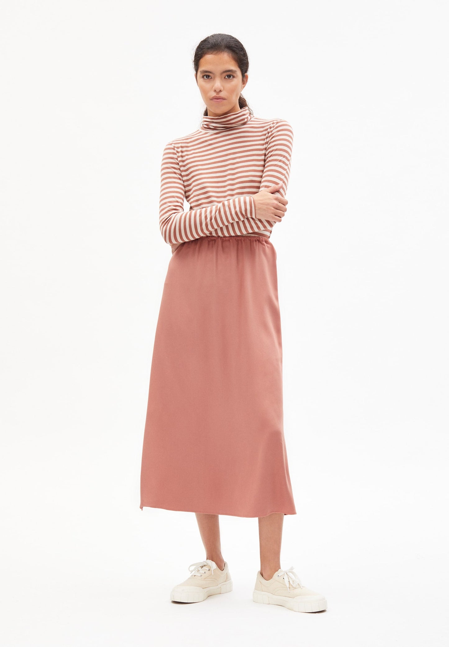 Jupe longue vieux rose en lenzing - apoloniaa copper glow
