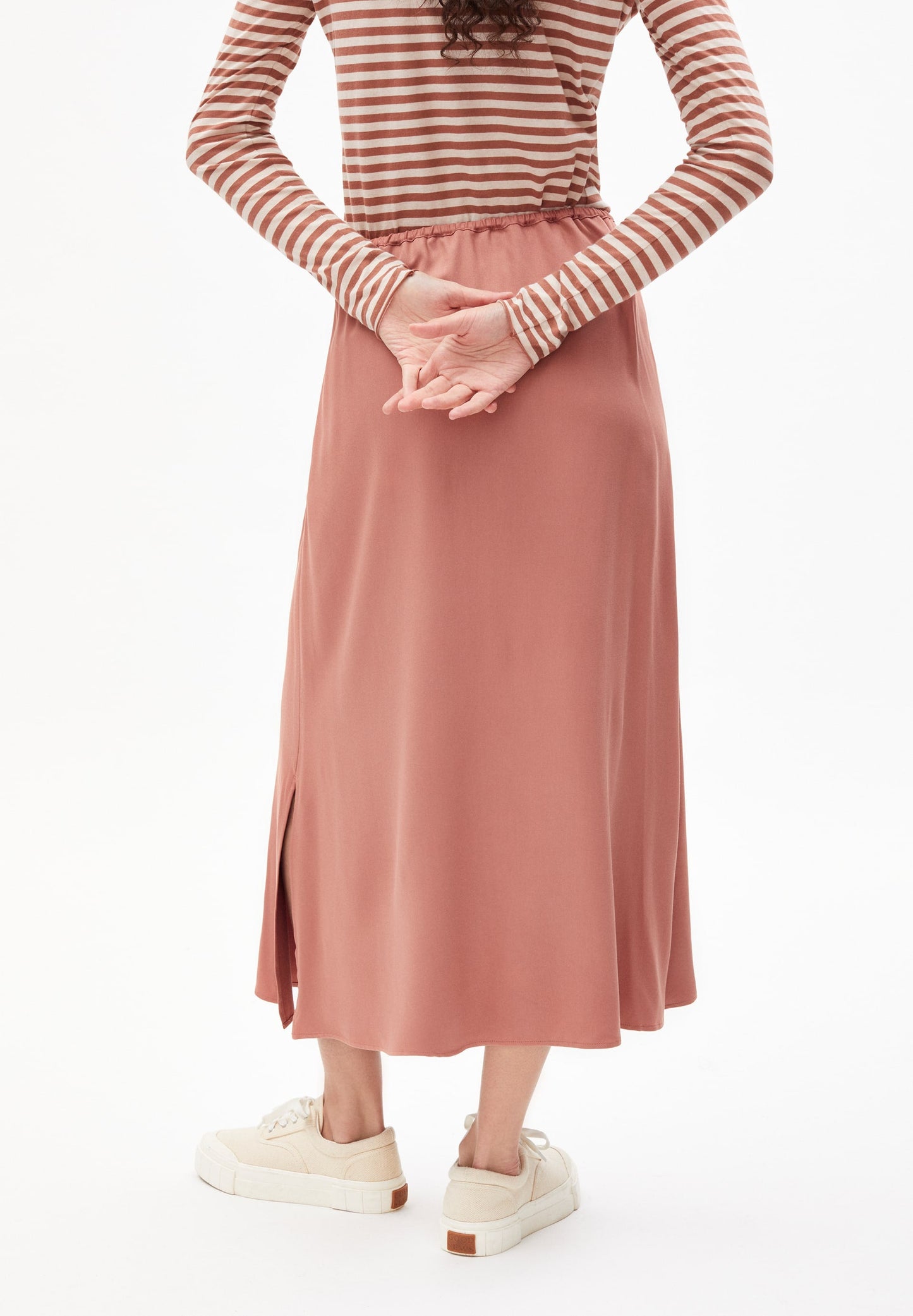 Jupe longue vieux rose en lenzing - apoloniaa copper glow