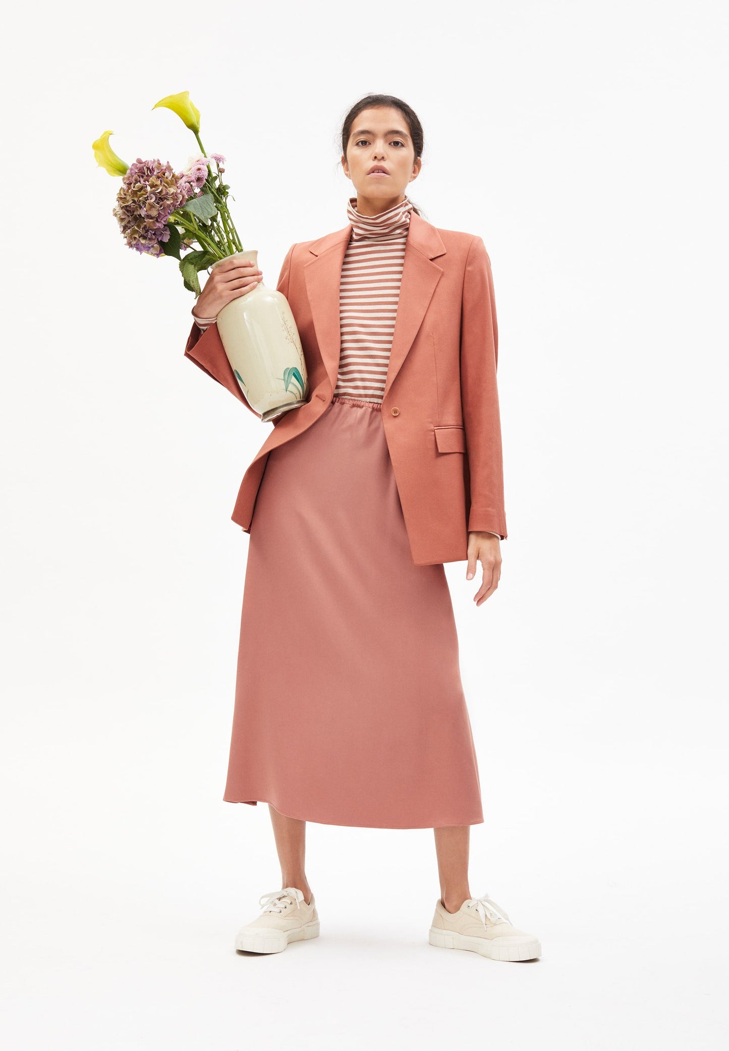 Jupe longue vieux rose en lenzing - apoloniaa copper glow