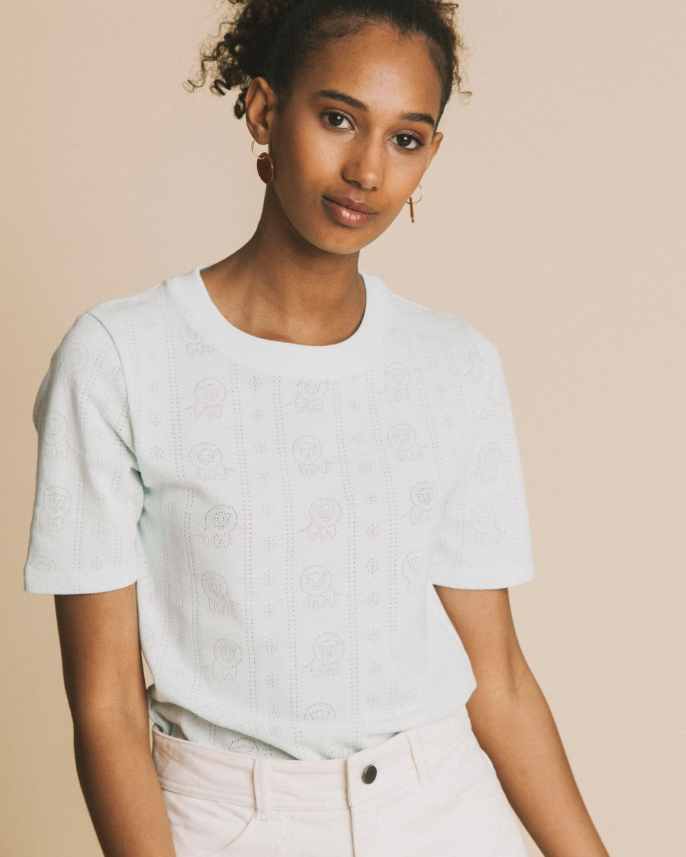T-shirt bleu ciel en tencel et coton bio - Mara
