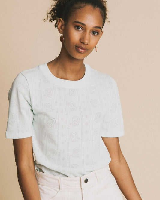 T-shirt bleu ciel en tencel et coton bio - Mara