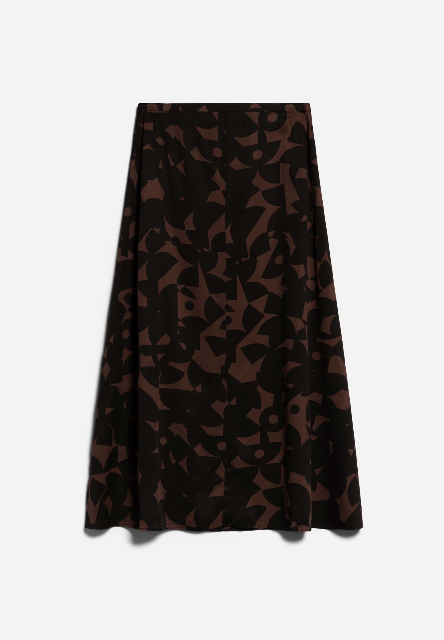 Jupe longue fendue en ecovero | Motifs "araace abstract a deep brown"
