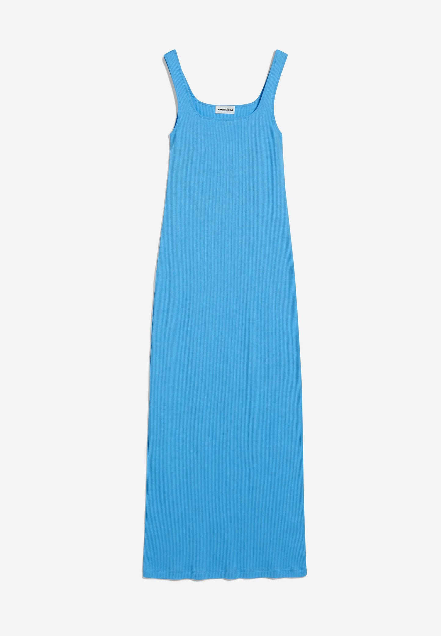 Robe longue bleue côtelée en coton bio - arayaa blueniverse