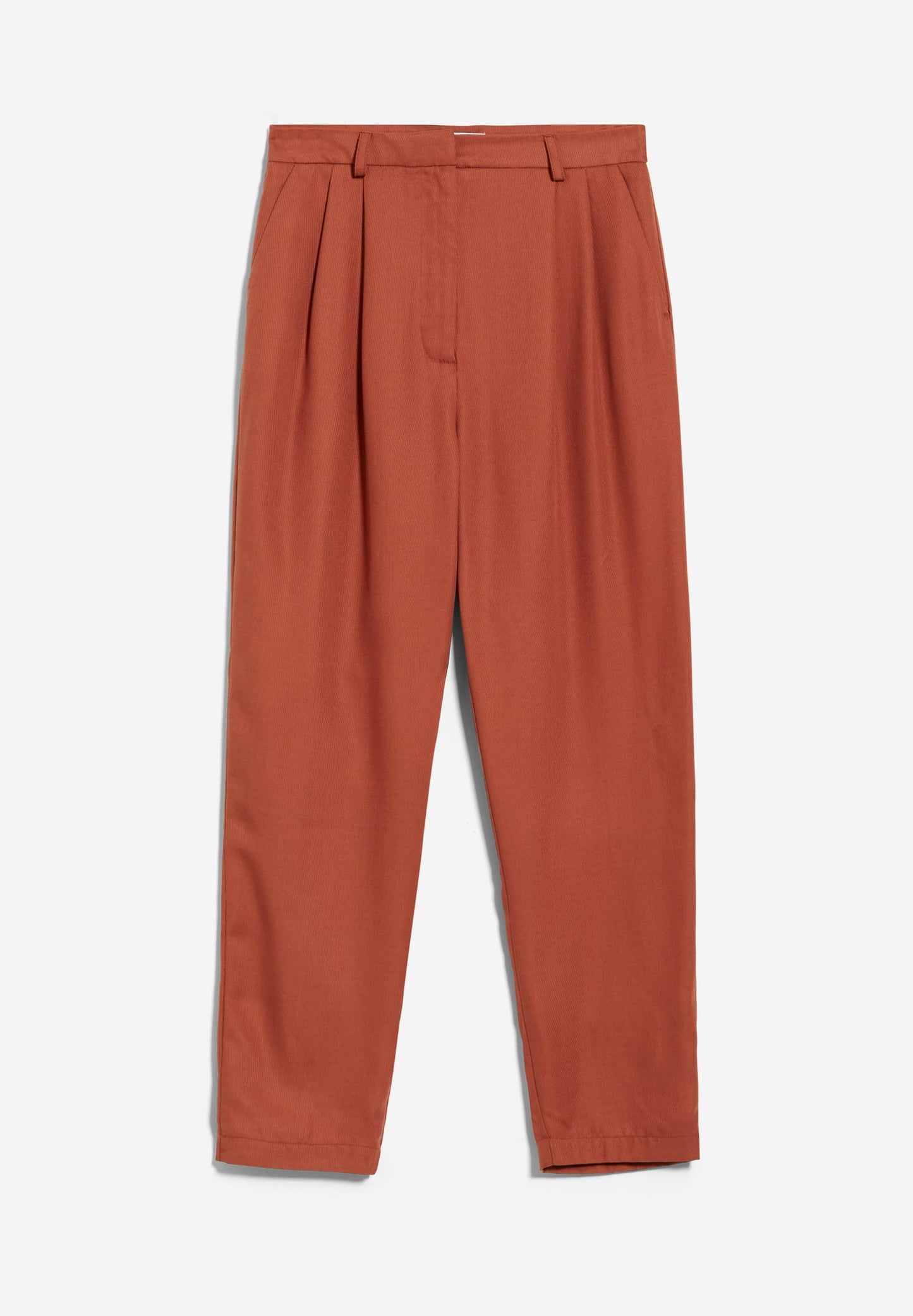 Pantalon à pinces rouge brique en tencel - aretaa brick