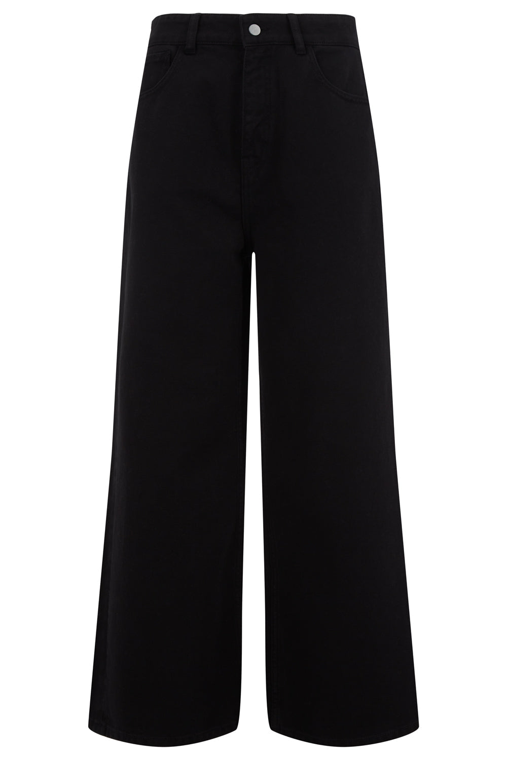 Pantalon en twill noir en coton bio - ariel twill trousers black