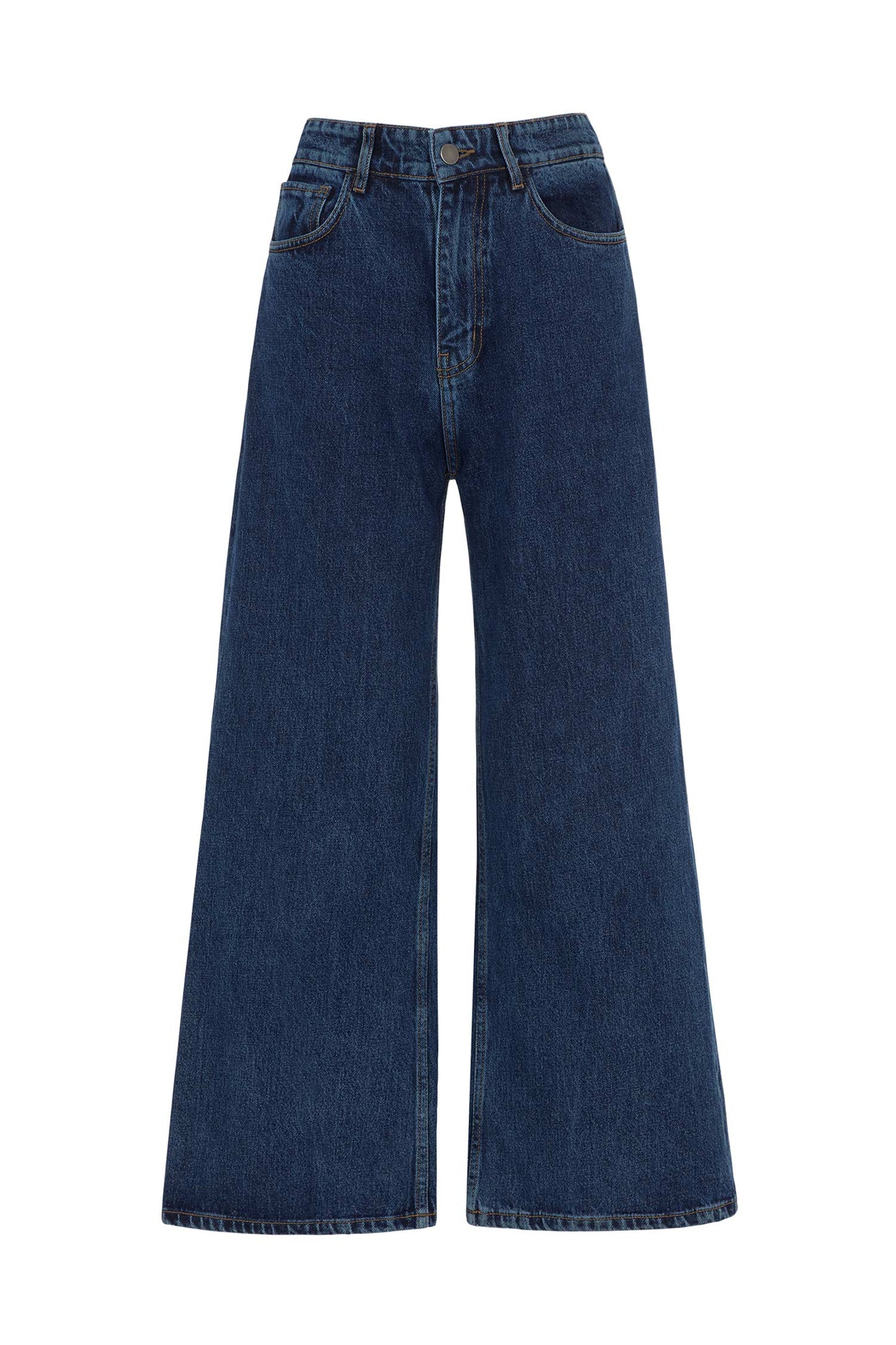Jean ample bleu en coton bio - Ariel