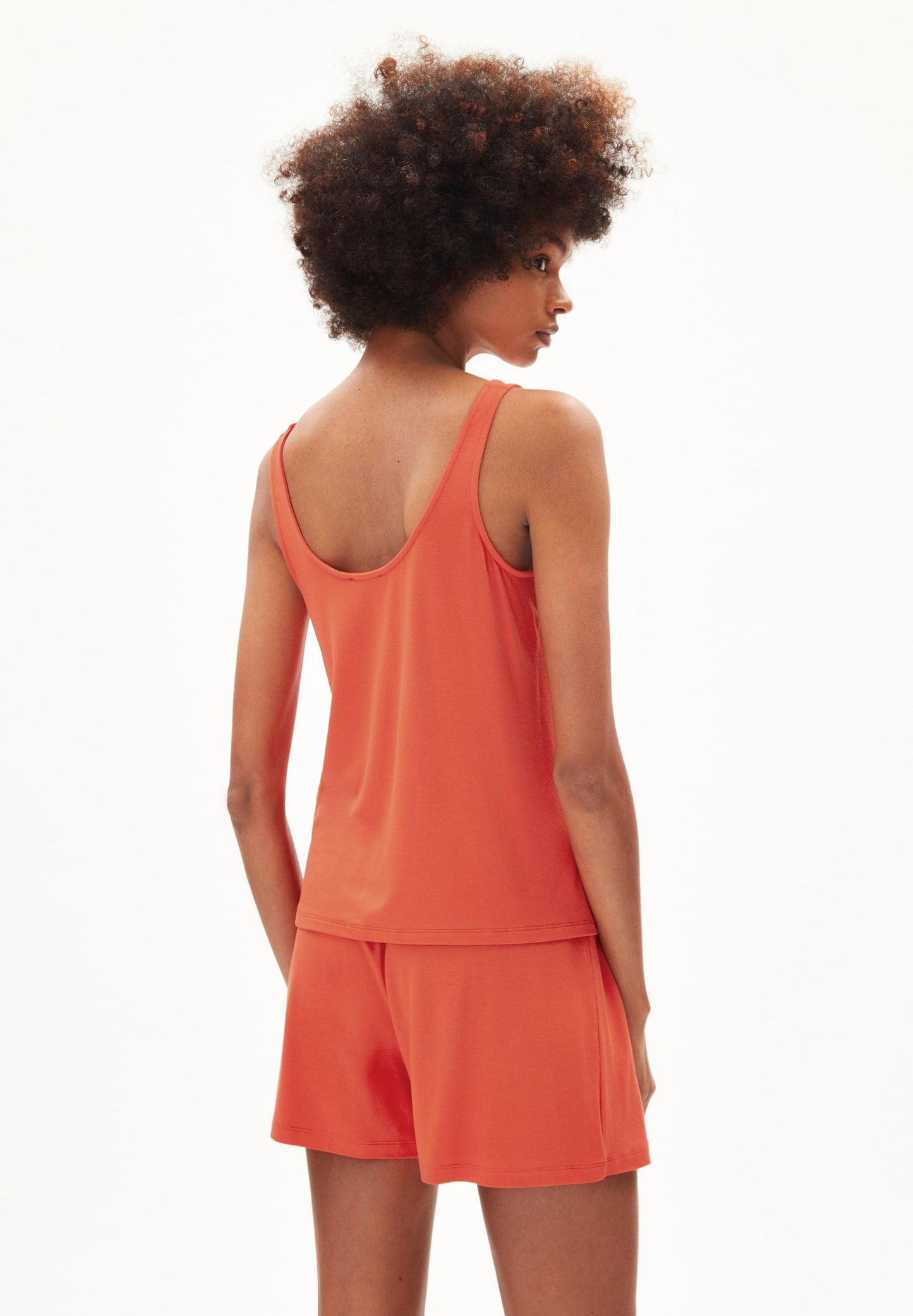 Débardeur orange en ecovero - ashraani solid hibiscus