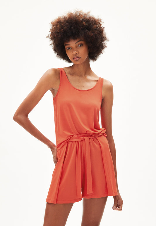 Débardeur orange en ecovero - ashraani solid hibiscus