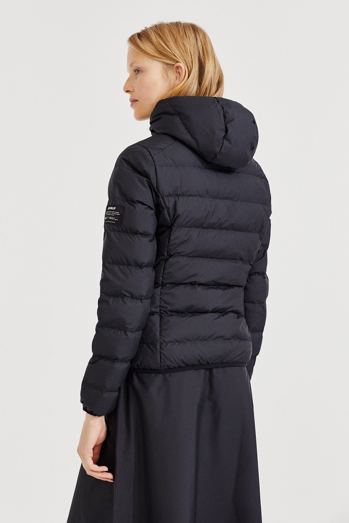 Doudoune matelassée à capuche noire recyclée - ASP JACKET