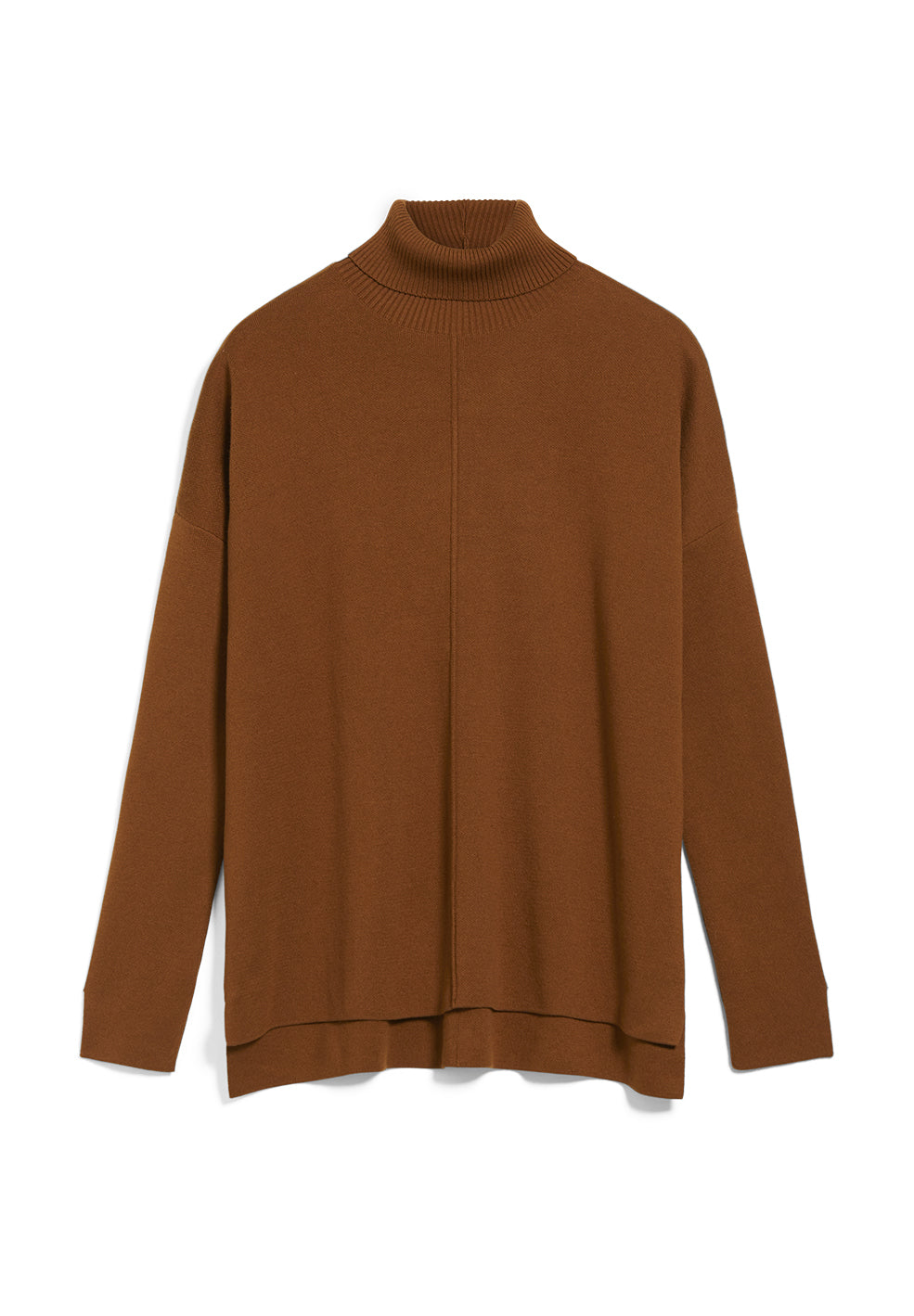 Pull ample à col roulé terracotta en coton bio - Ayakaa