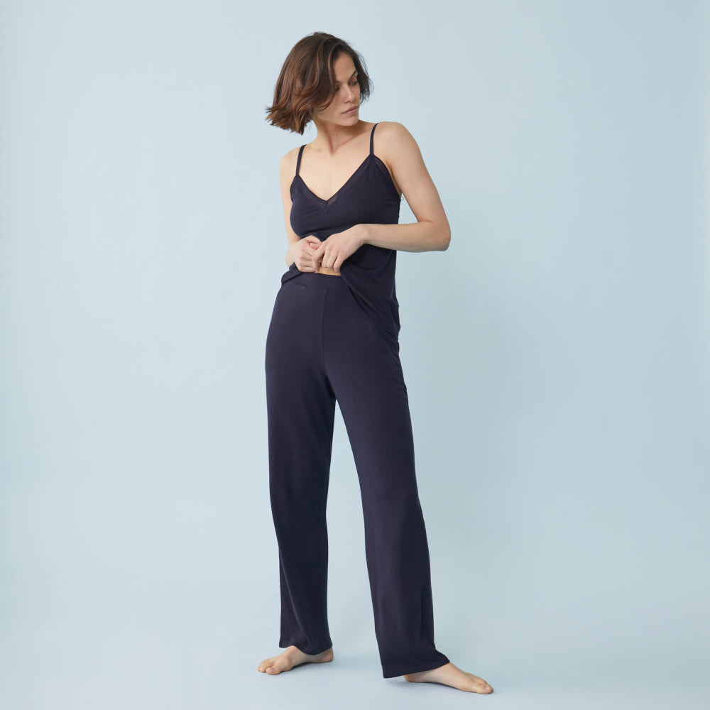 Pantalon pyjama fluide en lyocell | marine "azuma marine"