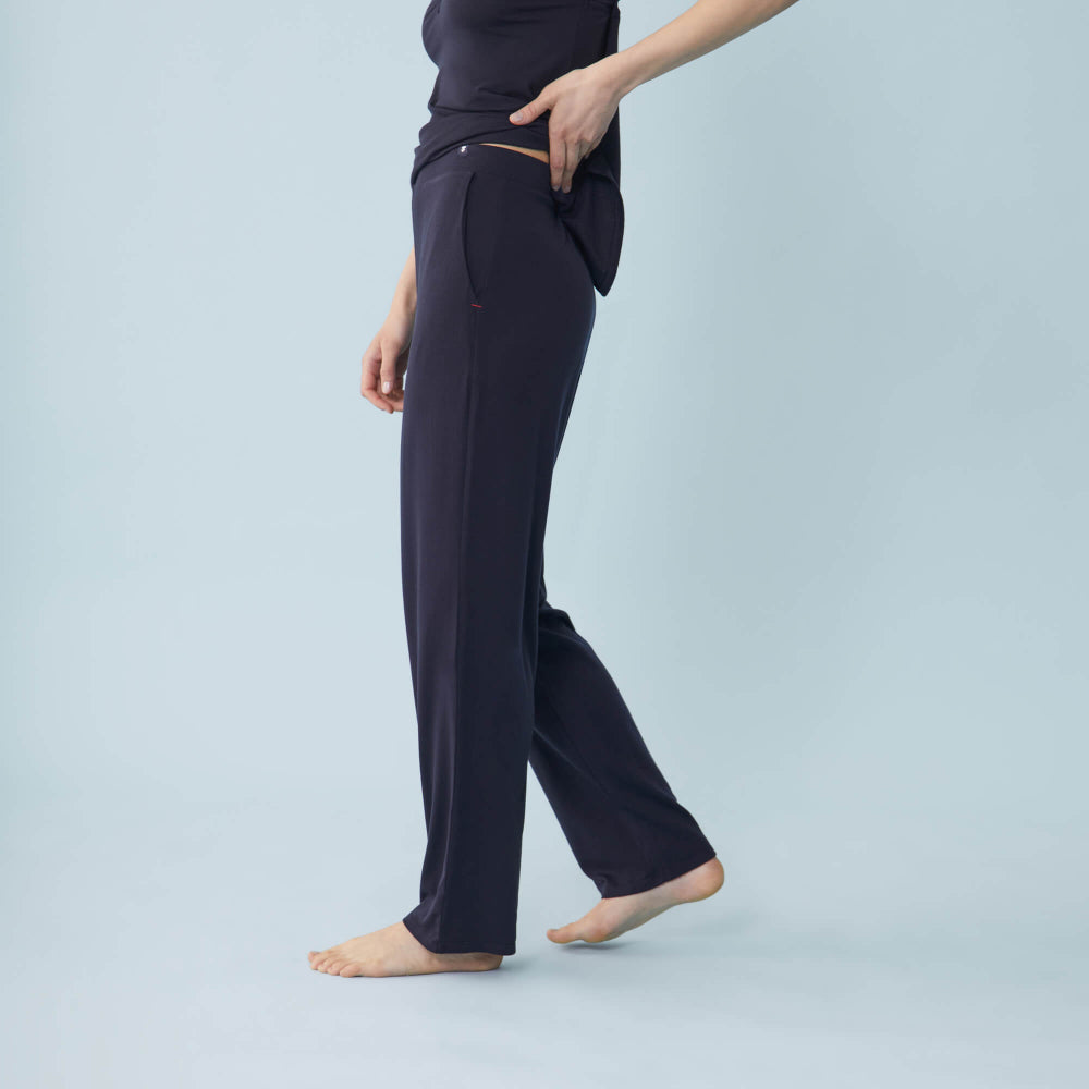 Pantalon pyjama fluide en lyocell | marine "azuma marine"