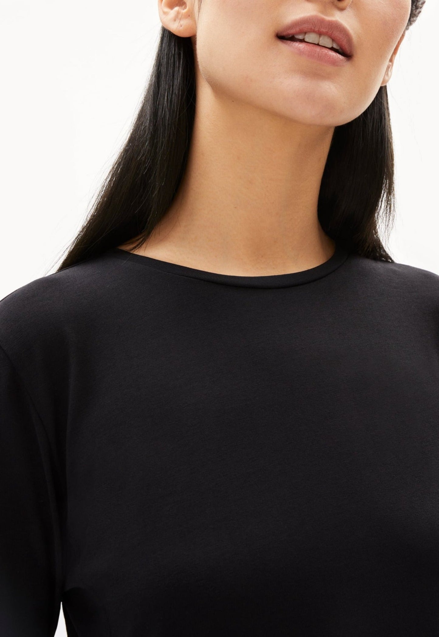 Robe longue en coton bio | noir "azuraa sol - black"