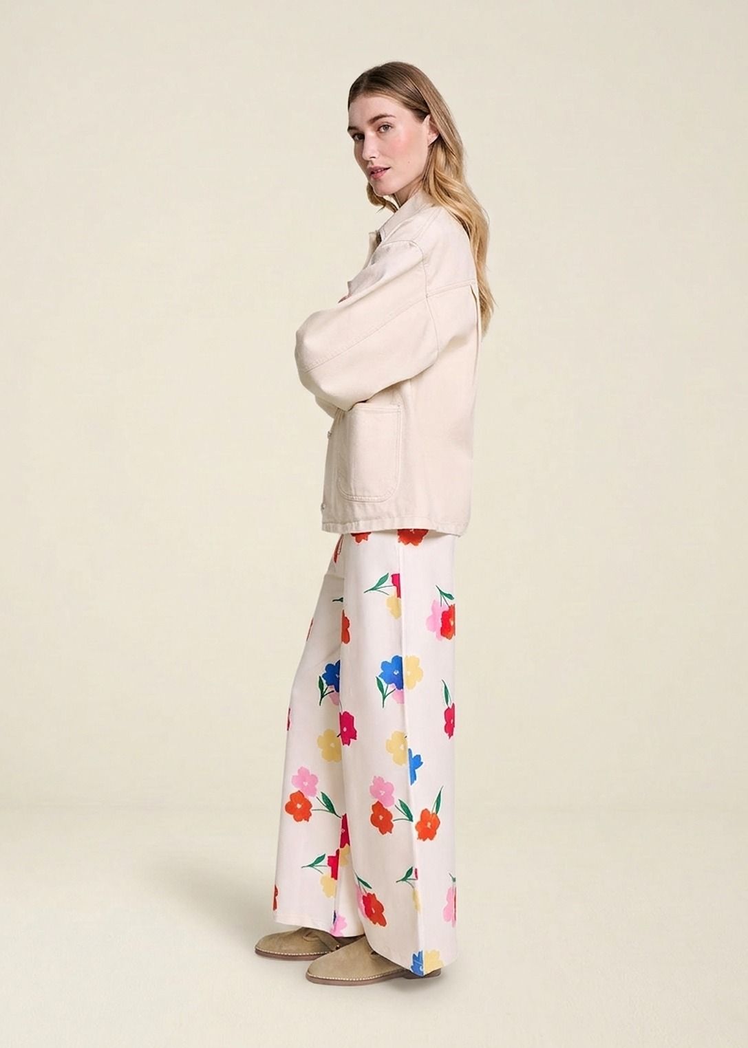 Pantalon ample en coton bio | bouquet "pauline - anémones" | Anémones boutquet