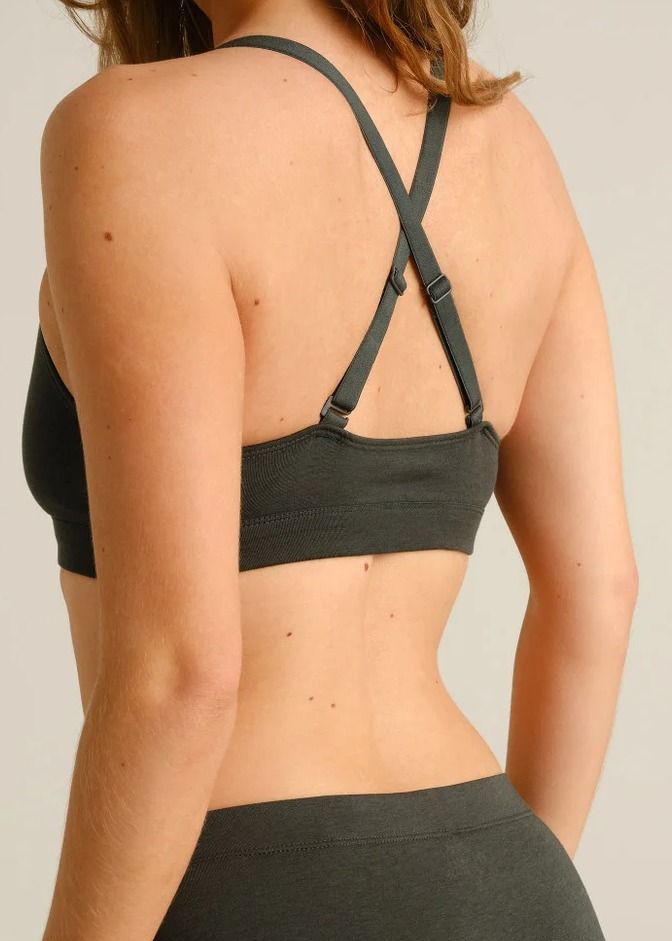 Brassière en coton bio et tencel | vert "Soft bra junsele dark green - pine grove" | Pine grove