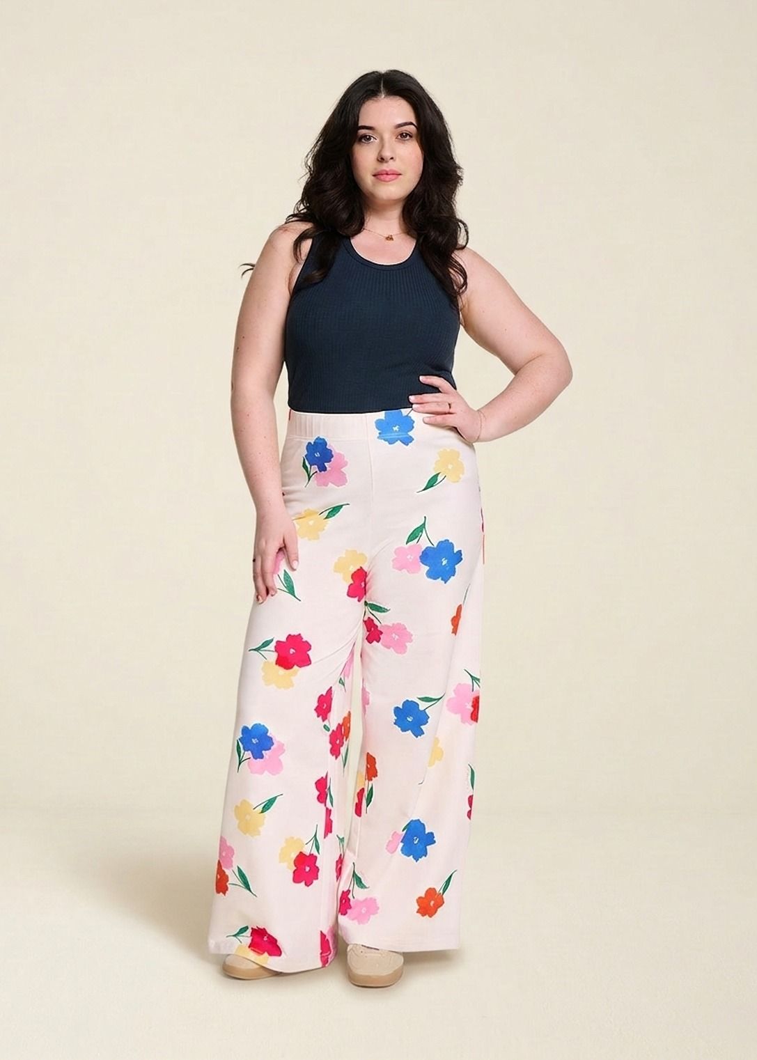 Pantalon ample en coton bio | bouquet "pauline - anémones" | Anémones boutquet
