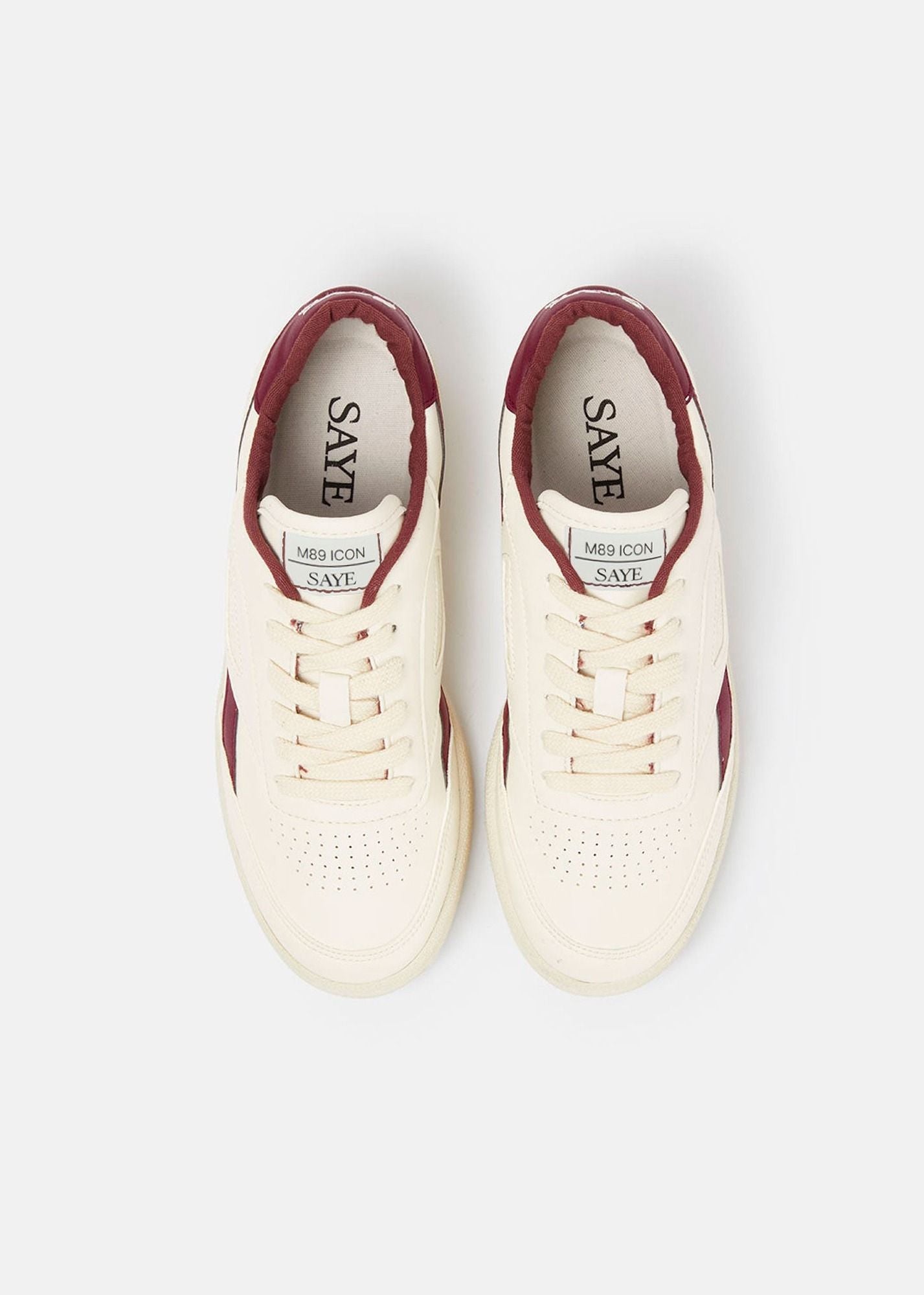 Baskets vegan | blanc et bordeaux "Basket en recyclé - modelo '89 icon garnet" | Garnet