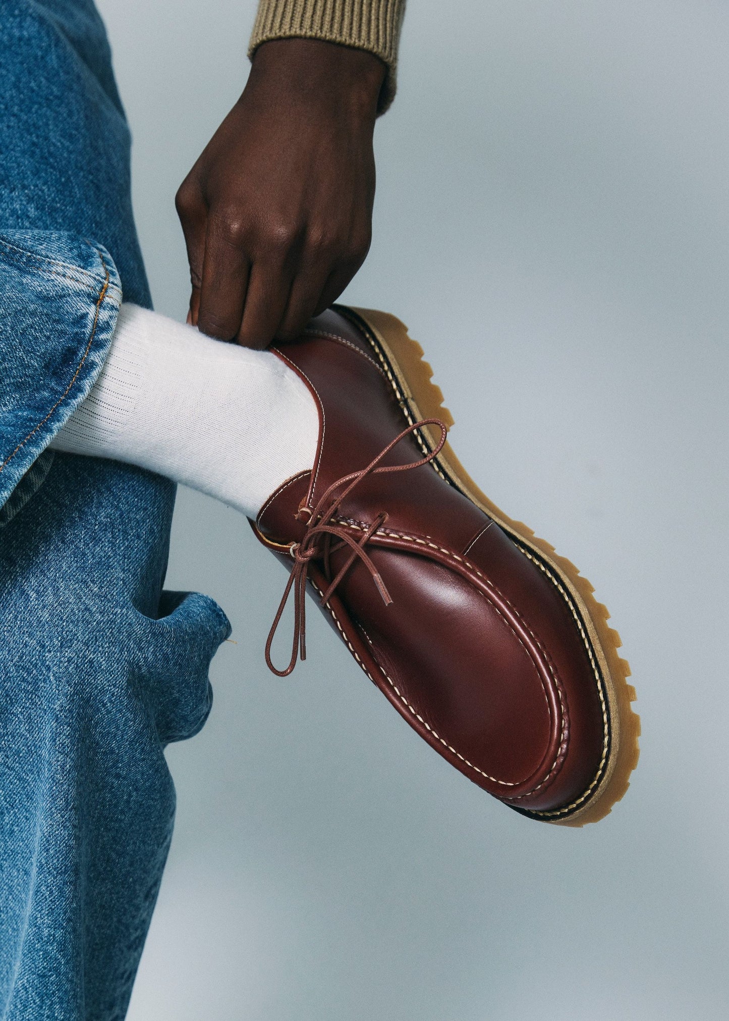 Chaussures en cuir certifié | marron "ollie moc toe - brown leather" | Brown leather