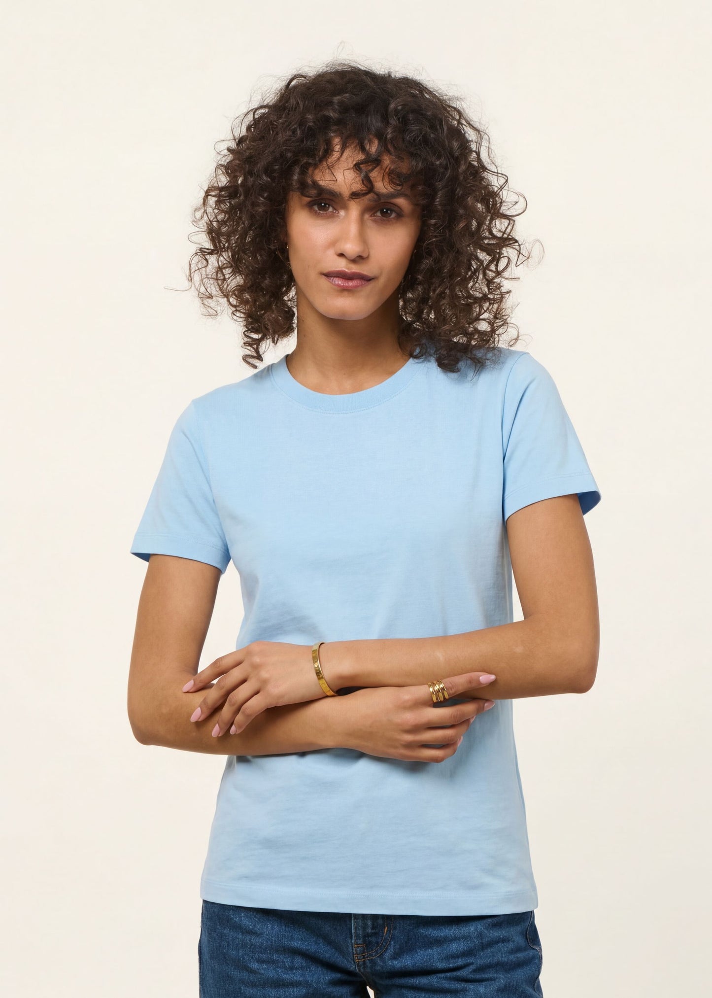 T-shirt en coton bio | bleu ciel | Bleu