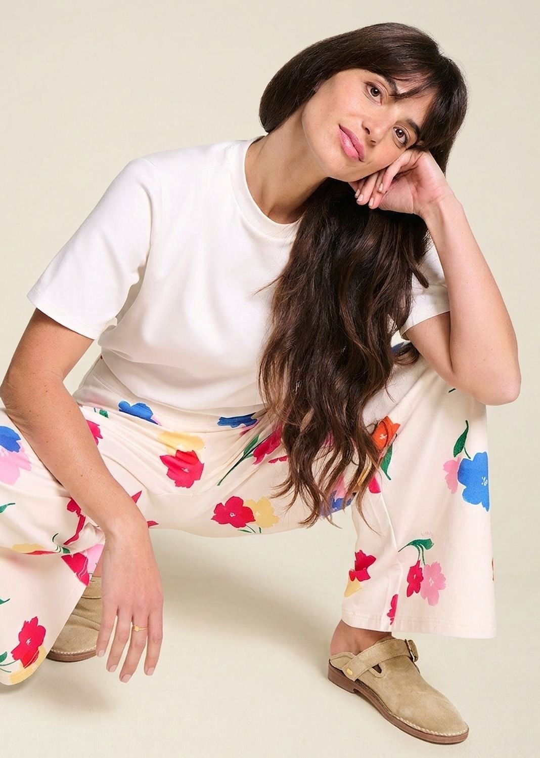 Pantalon ample en coton bio | bouquet "pauline - anémones" | Anémones boutquet