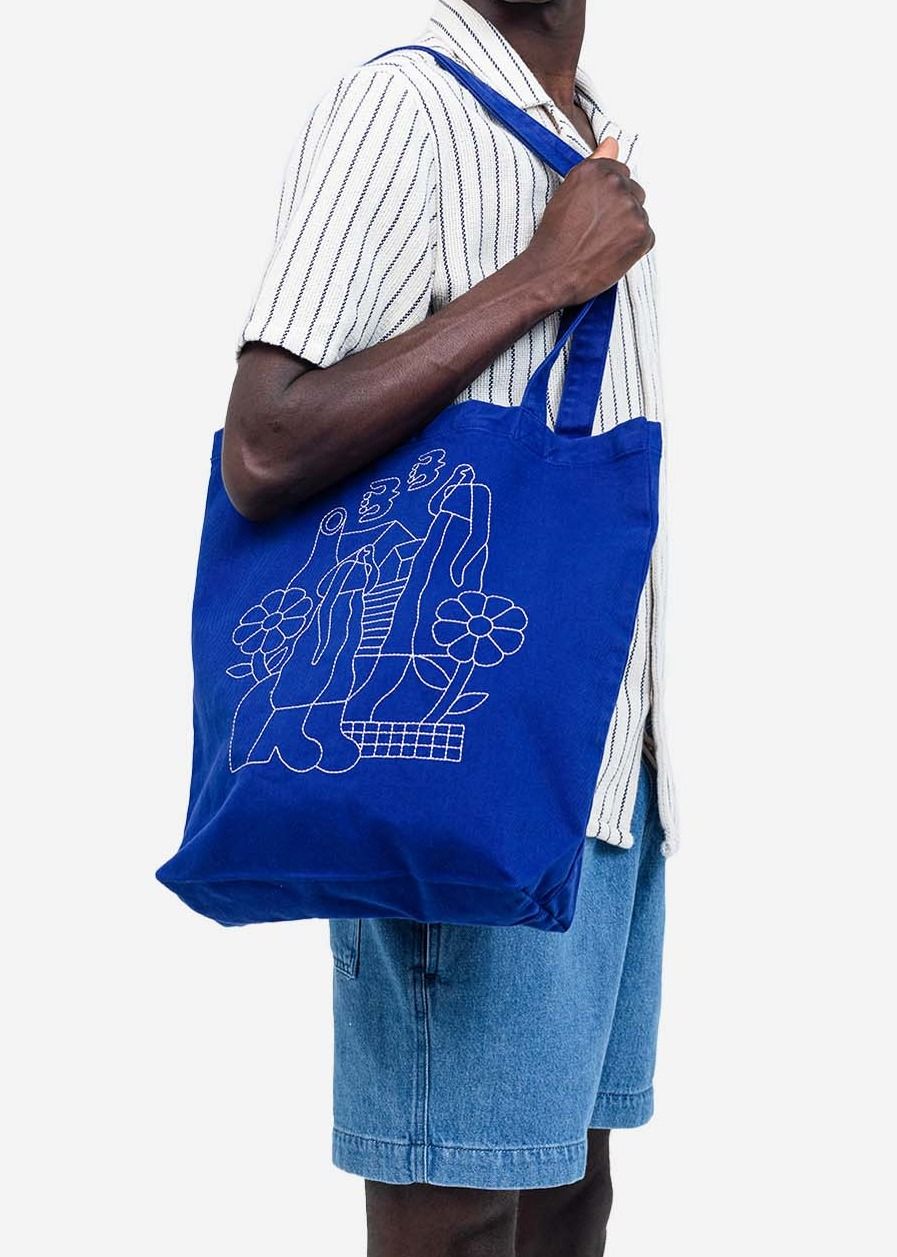 Sac cabas en coton biologique | bleu "Tote simple life bleu roi - bleu-roi" | Bleu-roi