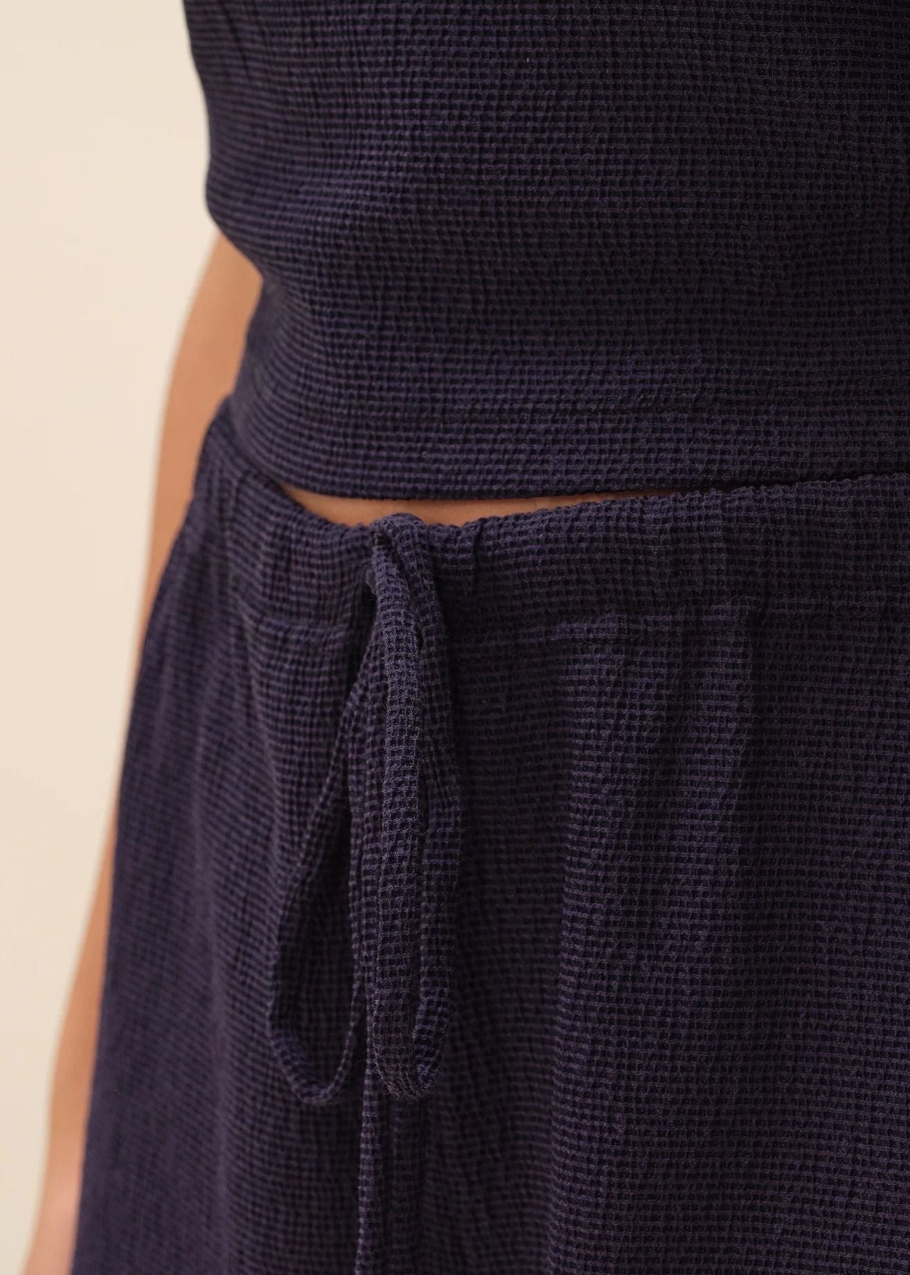 Pantalon texturé en matière ypcyclée  | marine "joanne" | Marine