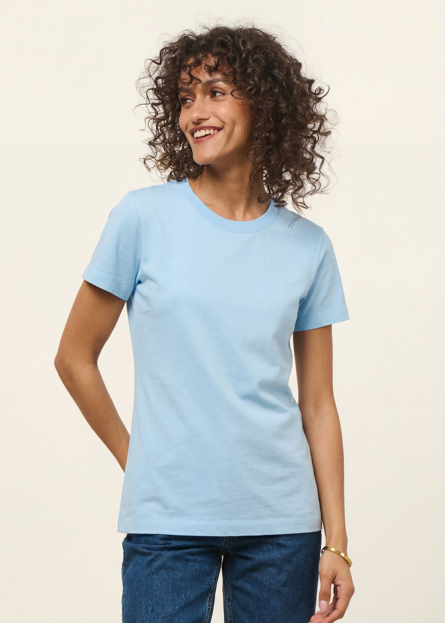 T-shirt en coton bio | bleu ciel | Bleu
