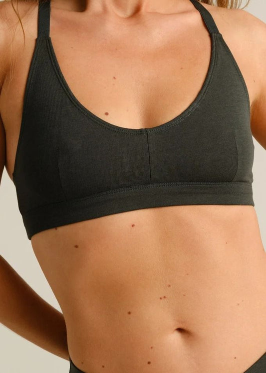 Brassière en coton bio et tencel | vert "Soft bra junsele dark green - pine grove" | Pine grove
