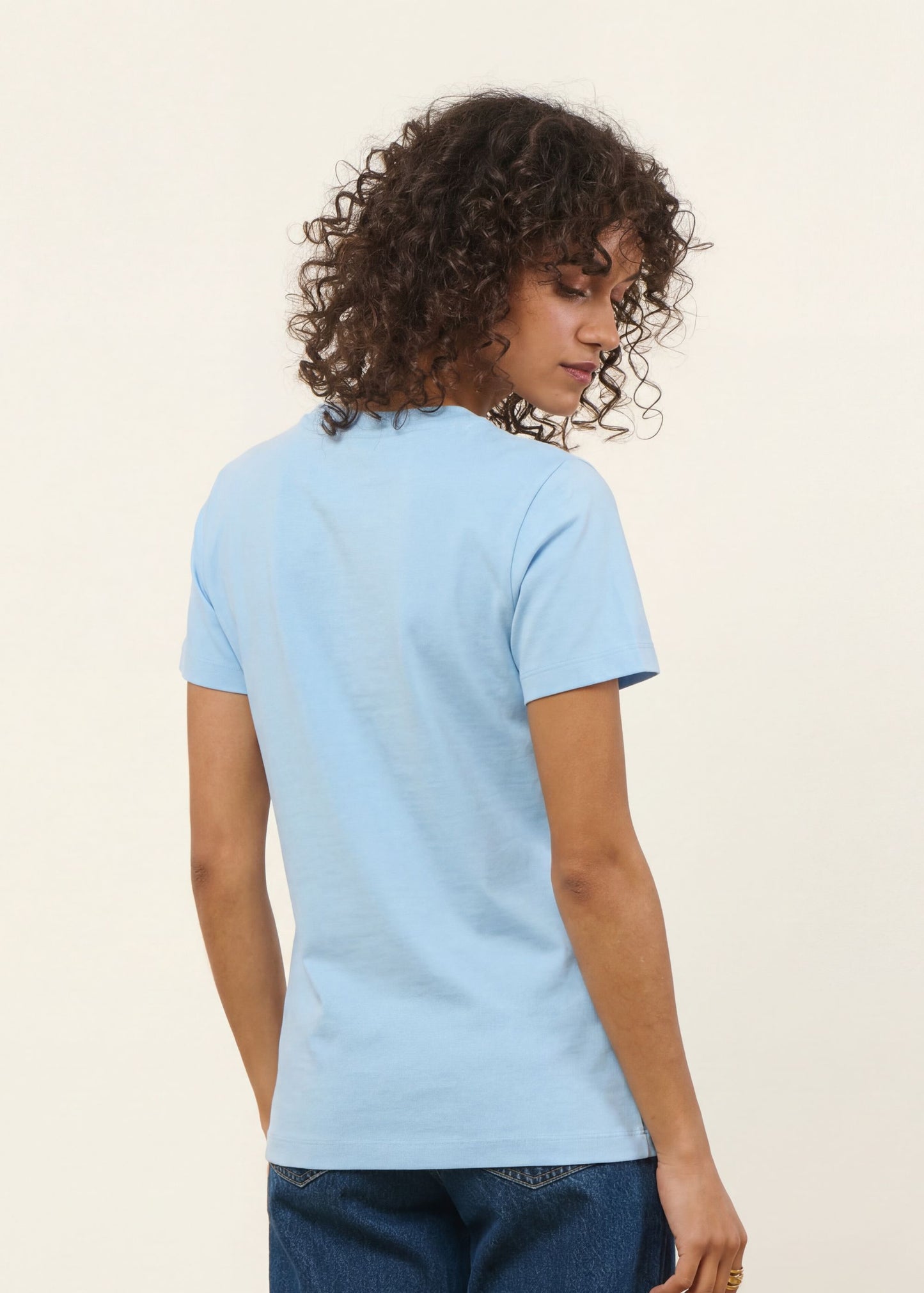 T-shirt en coton bio | bleu ciel | Bleu