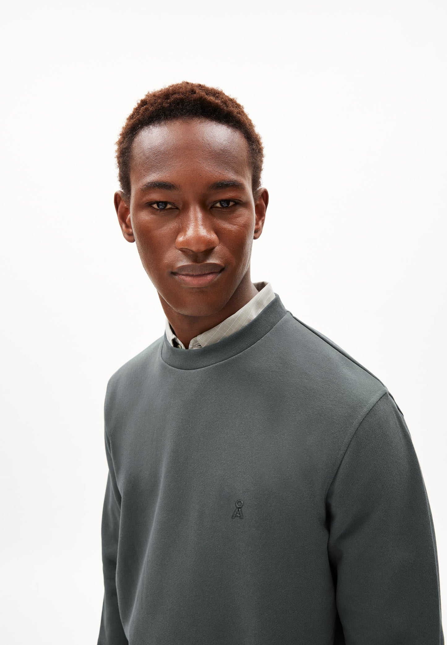 Sweat en coton bio | gris foncé "baaro comfort - space steel"