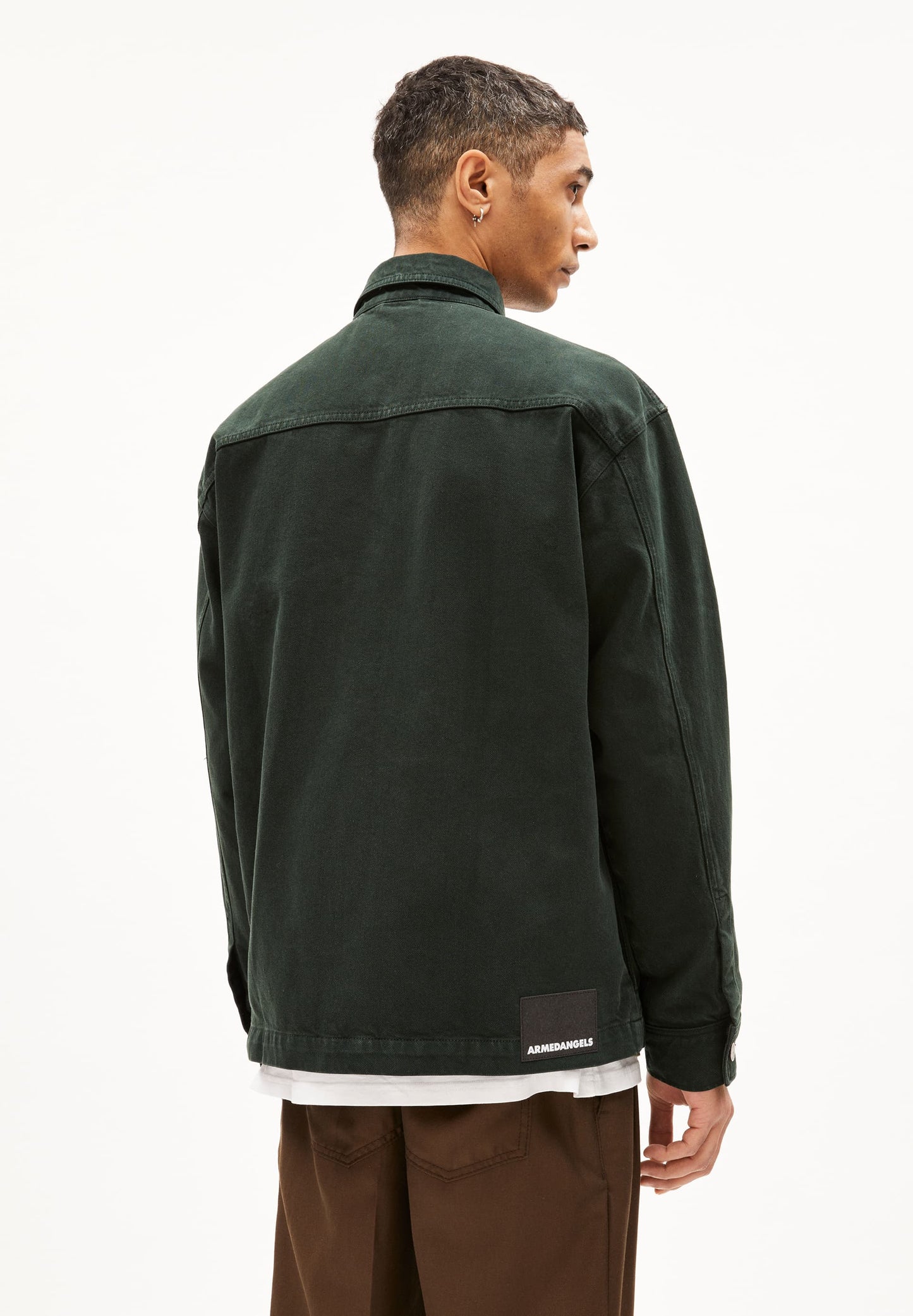 Surchemise en coton recyclé | vert "baasio gmt dye dark scarab"