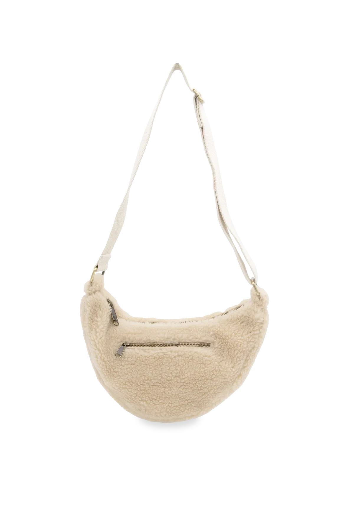 Sac bandoulière en matière recyclée | beige "andrea teddy"