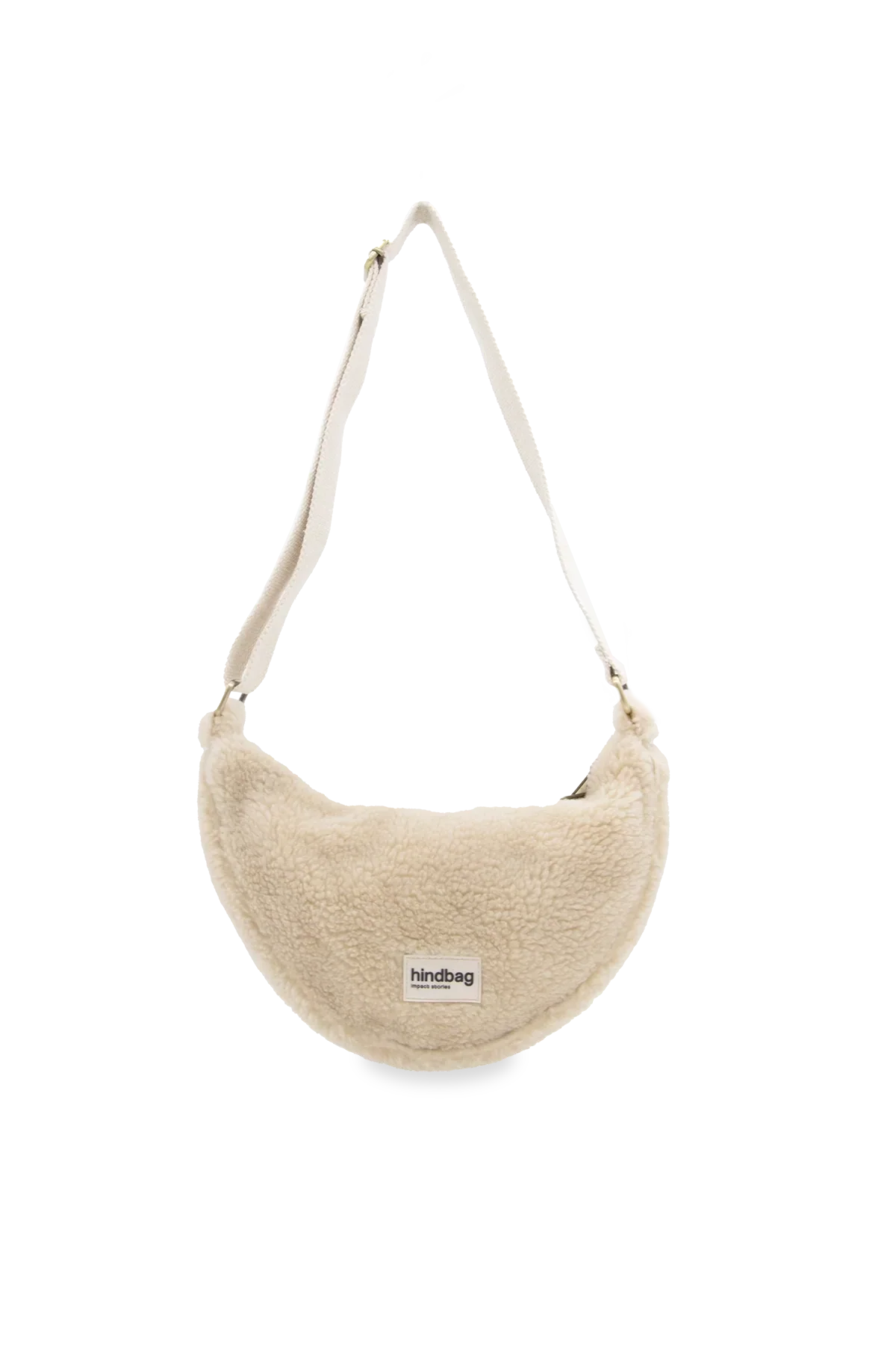Sac bandoulière en matière recyclée | beige "andrea teddy"